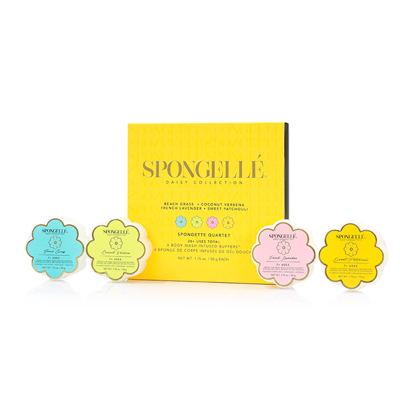 Spongette Quartet Gift Set Travel Size Body Wash Infused Buffer