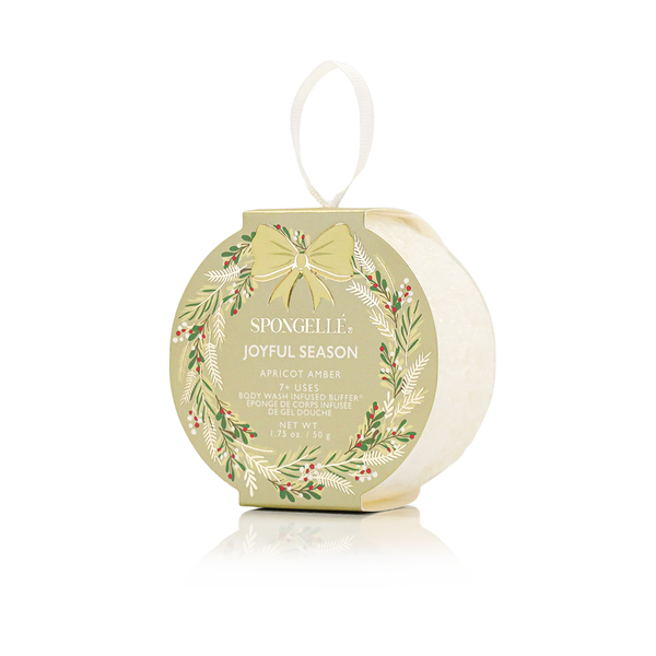 Spongellé 'Joyful Season' body buffer on a white background